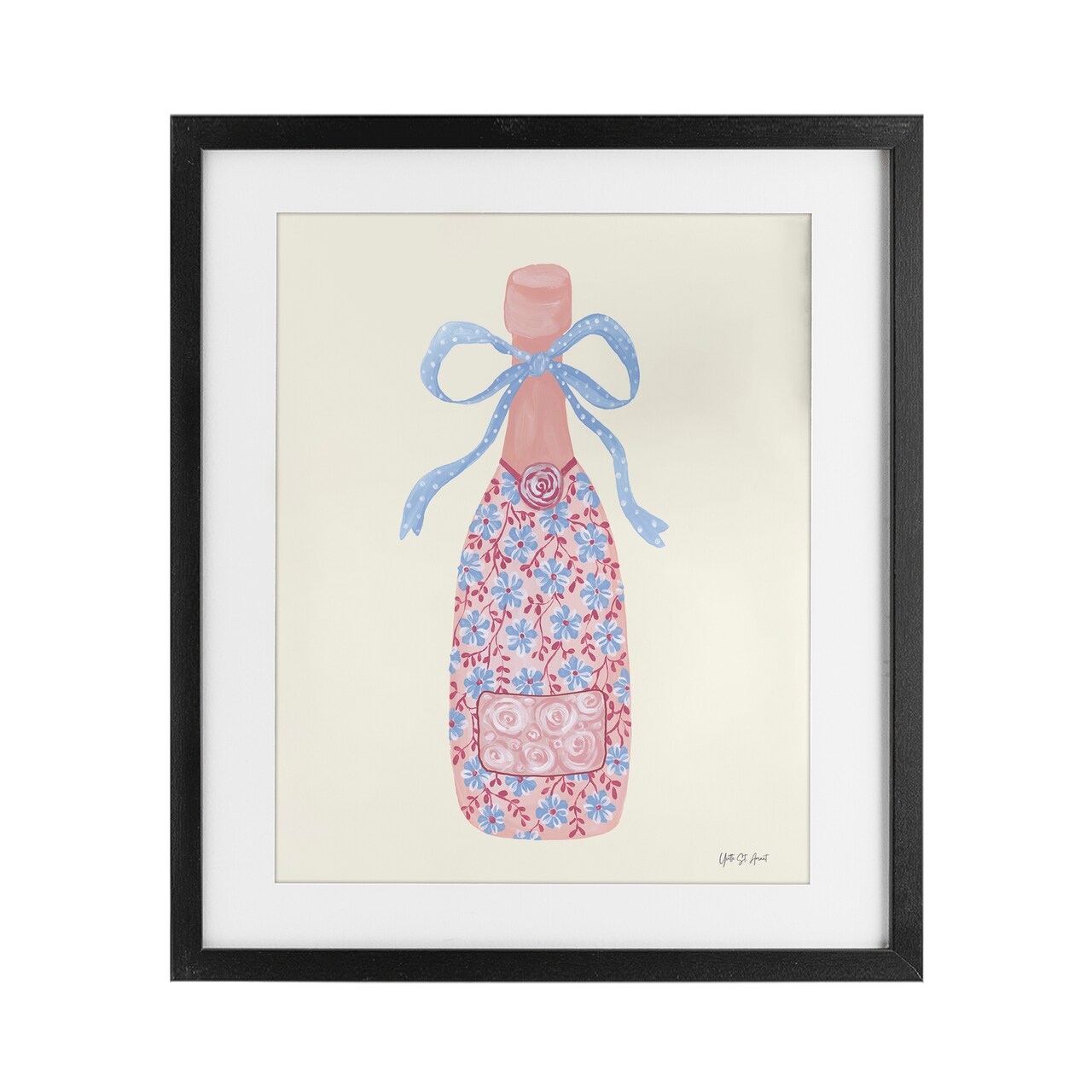 Stupell Industries Pastel Coquette Champagne Framed Print Under Glass, design by Yvette St. Amant
